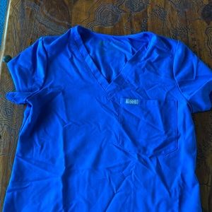 Figs Royal Blue Scrubs Top XXS